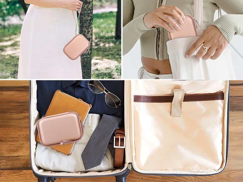 Canboc Carrying Case for KODAK Mini 2 Retro 4PASS Portable Photo Printer/KODAK Mini Shot 2 Retro 4PASS 2-in-1 Instant Digital Camera, Mesh Bag fits Photo Paper and Cable, Rose Gold - Image 3